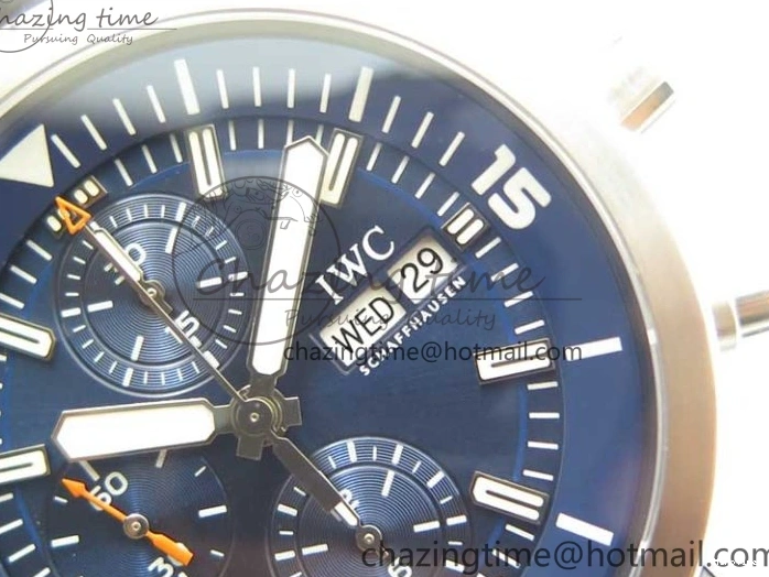 MIROTIME 0111 Aquatimer Chrono IW376803 V6F 1:1 Best Edition Blue Dial on Ruber Strap A Neat 7083